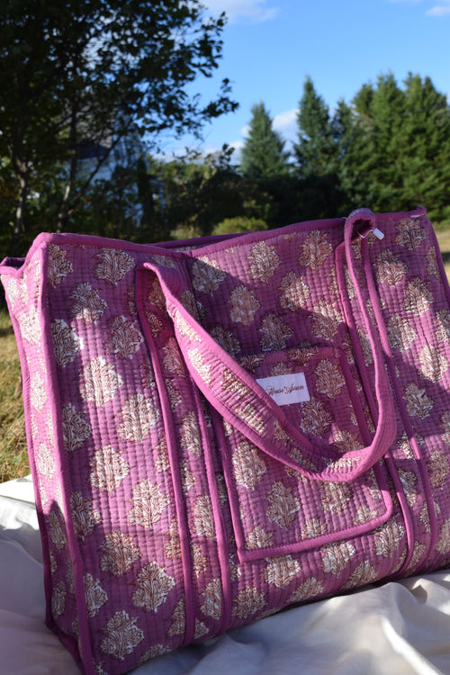 PLUM FLORAL TOTE