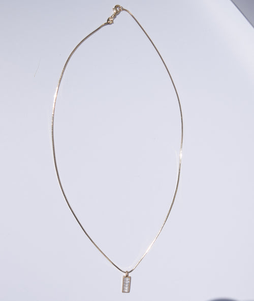 Omao- Cubic Bar Charm Necklace