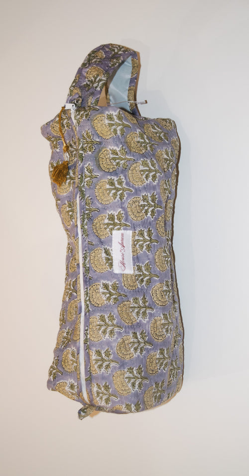 Diamond Quilted Hair-tool Bag- Sky Beige Floral