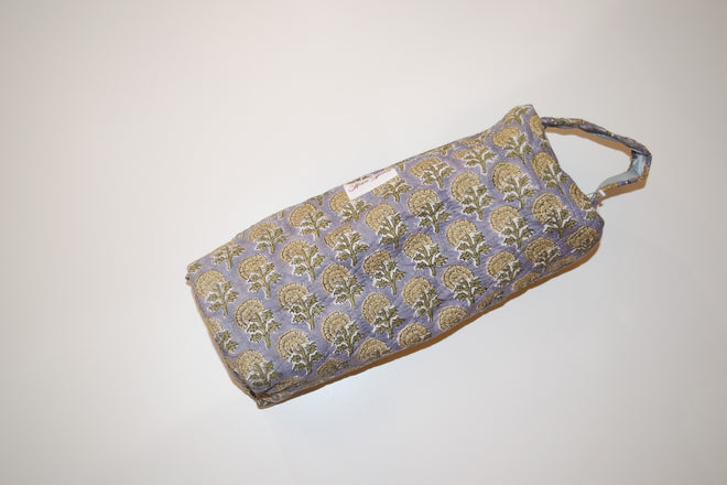 Diamond Quilted Hair-tool Bag- Sky Beige Floral