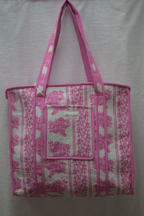 PINK FLORAL TOTE