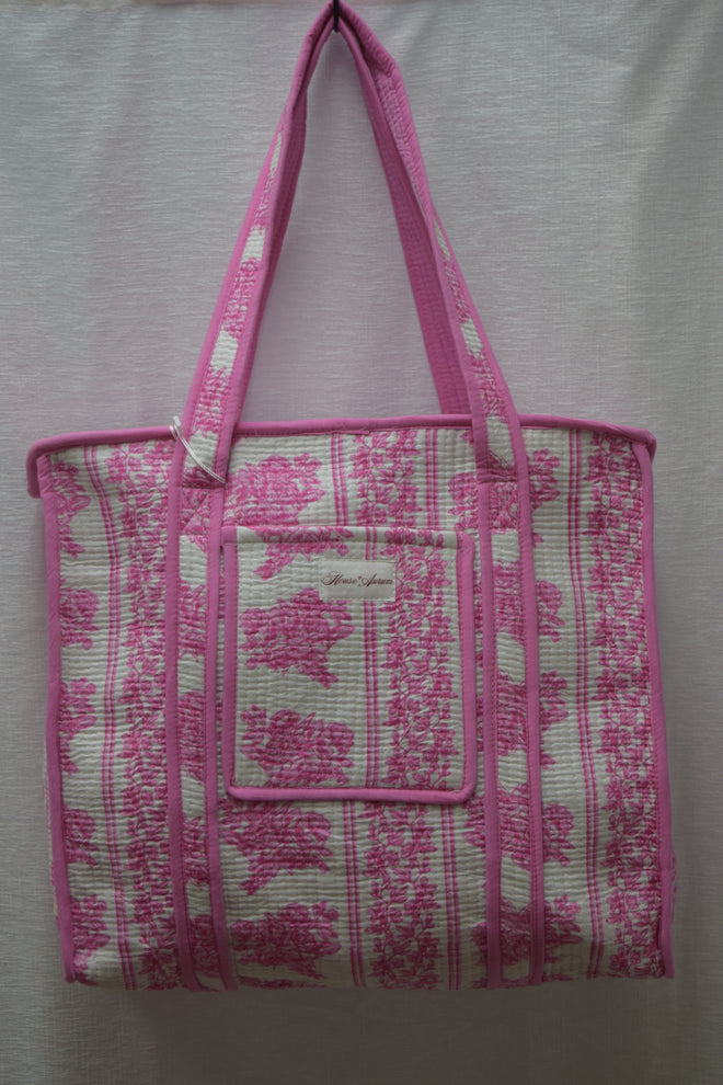 PINK FLORAL TOTE