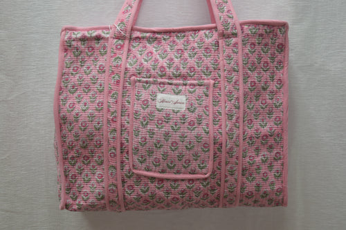 BABY PINK FLORAL TOTE