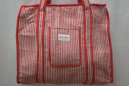 RED WHITE STRIPE TOTE