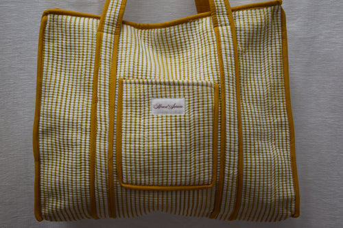 YELLOW STRIPE TOTE