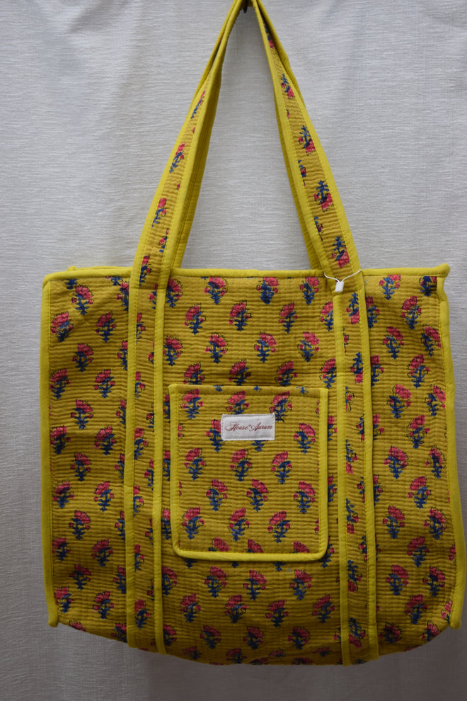 YELLOW FLORAL TOTE