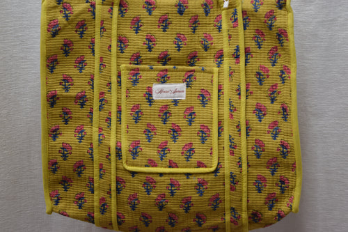 YELLOW FLORAL TOTE