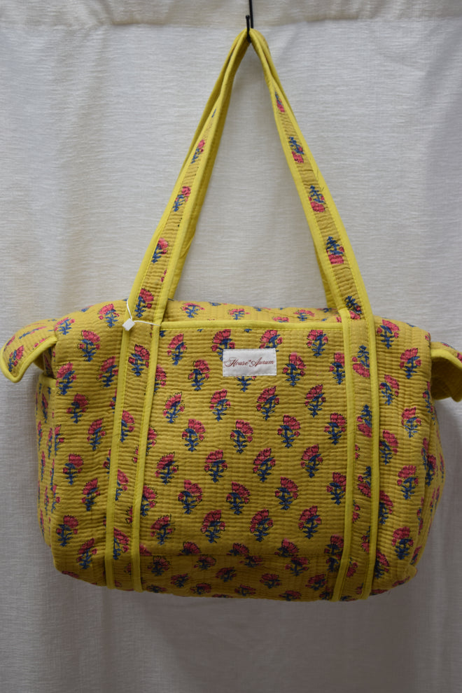 YELLOW FLORAL MEDIUM DUFFLE