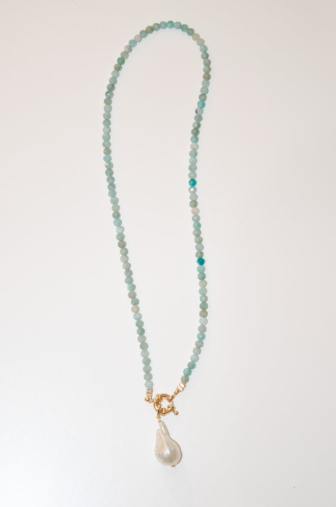 Pippa- Turquoise Gemstone Pearl Necklace