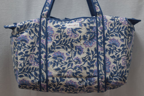 NAVY FLORAL DUFFLE