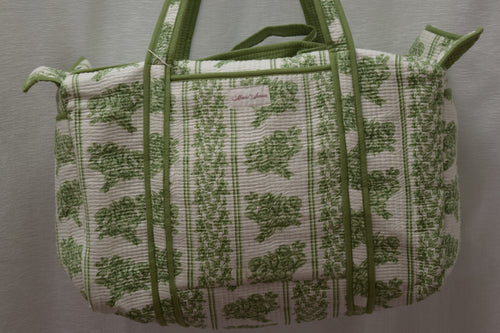 GREEN FLORAL DUFFLE