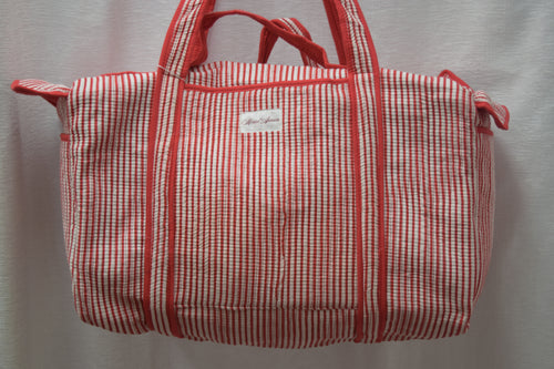 RED WHITE STRIPE DUFFLE