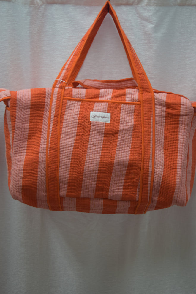 ORANGE STRIPE DUFFLE