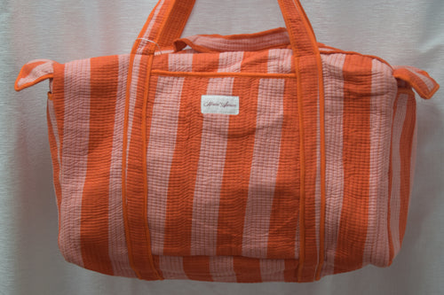 ORANGE STRIPE DUFFLE