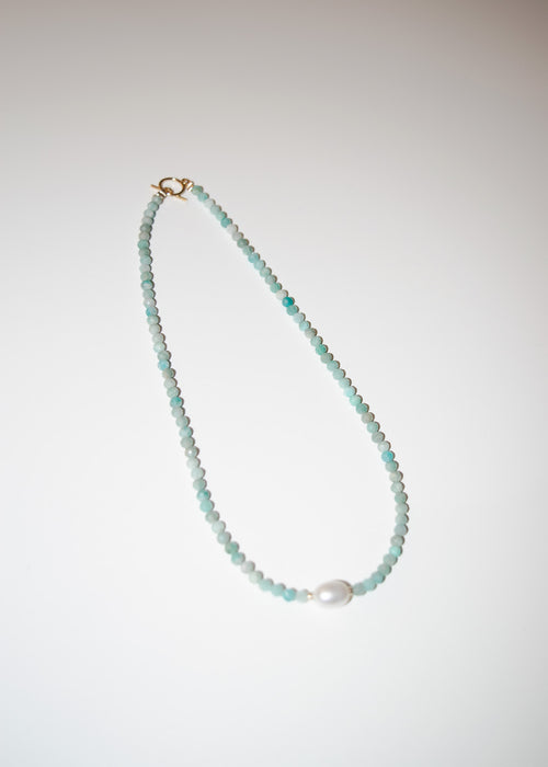 Payton- Gemstone Pearl Choker