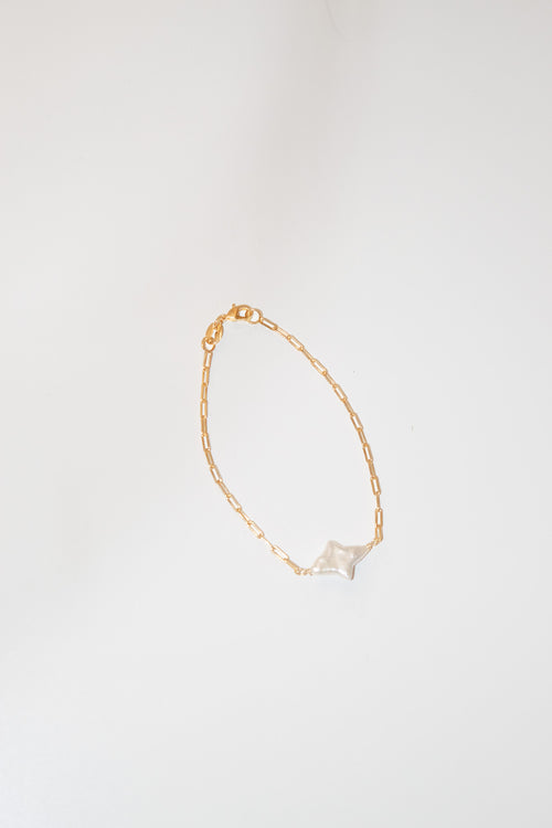 Talula- Diamond Pearl Paperclip Bracelet