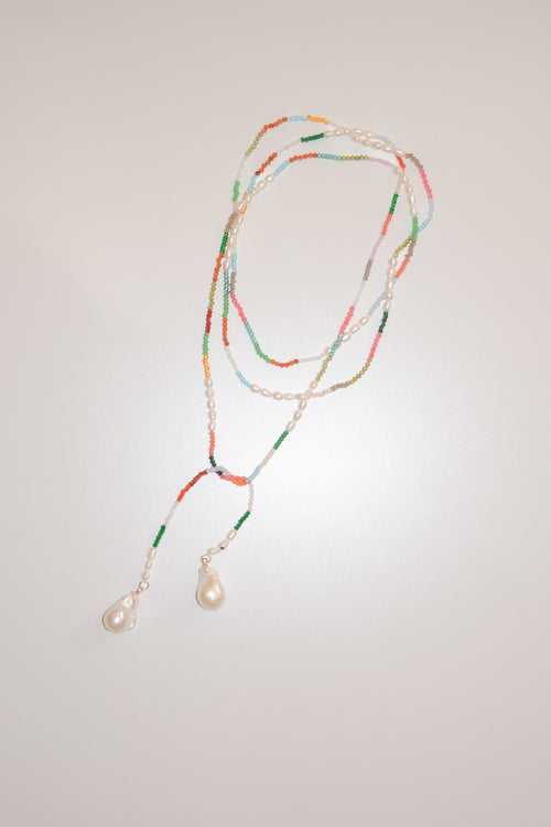 Hilary- Multi Gemstone Wrap Necklace