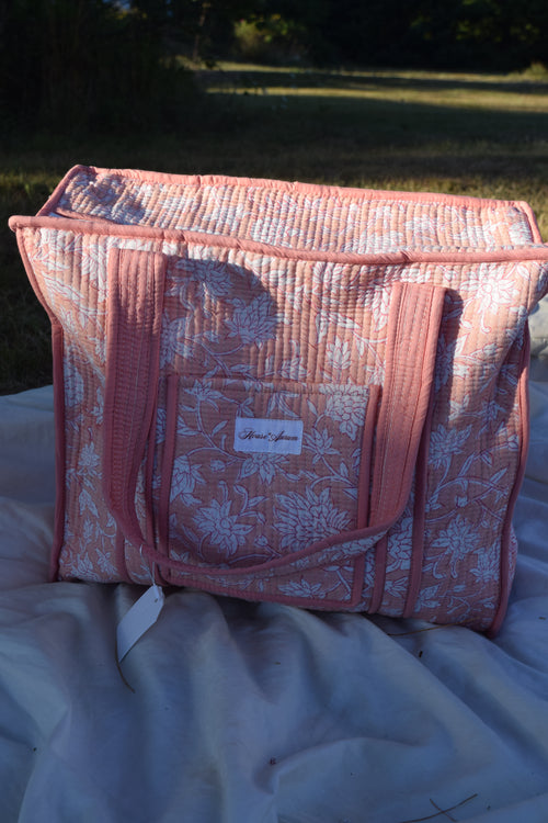 LIGHT PINK FLORAL TOTE