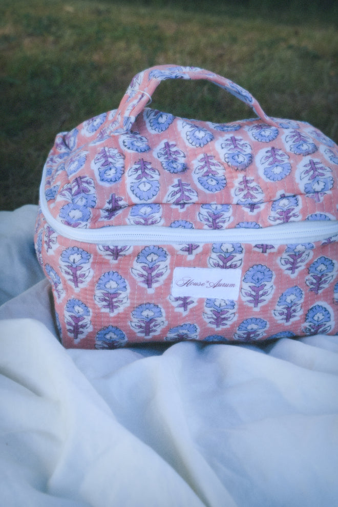 PEACH BLUE VANITY CASE