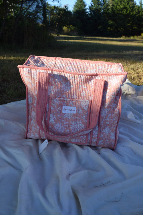 LIGHT PINK FLORAL TOTE