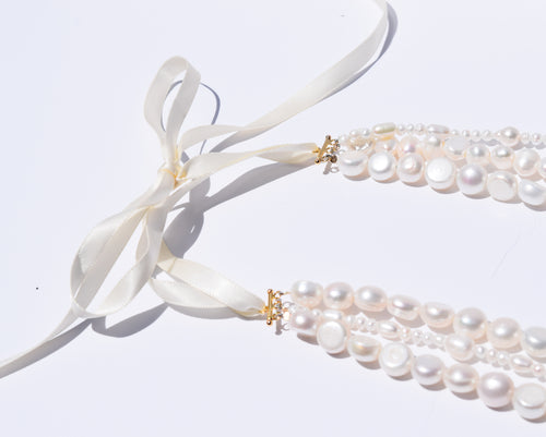 Chris- Layered Knotted Pearl Necklace