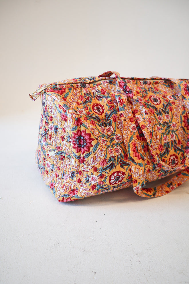 Quilted Medium Duffle- Yellow Cosmo