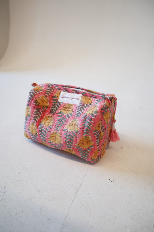 Quilted Cosmetic Case- Sorbet Floral