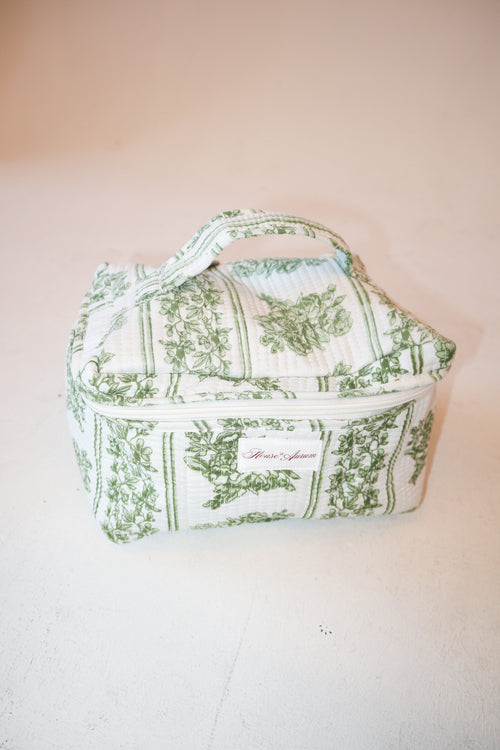 Quilted Vanity Case- Garden Floral