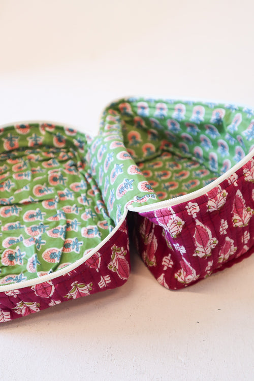 Quilted Vanity Case- Plum Floral