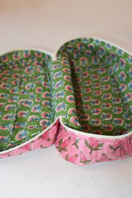 Quilted Vanity Case- Pink Floral