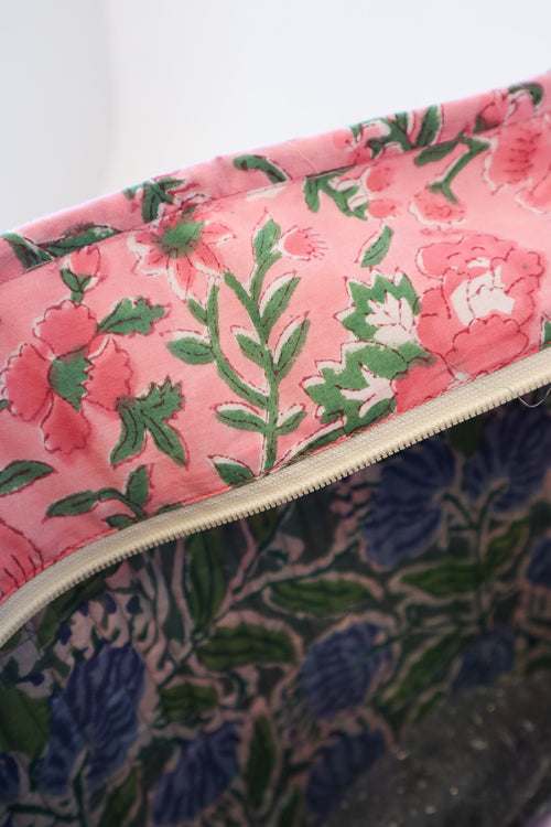 Diamond Quilted Tote- Pink Floral