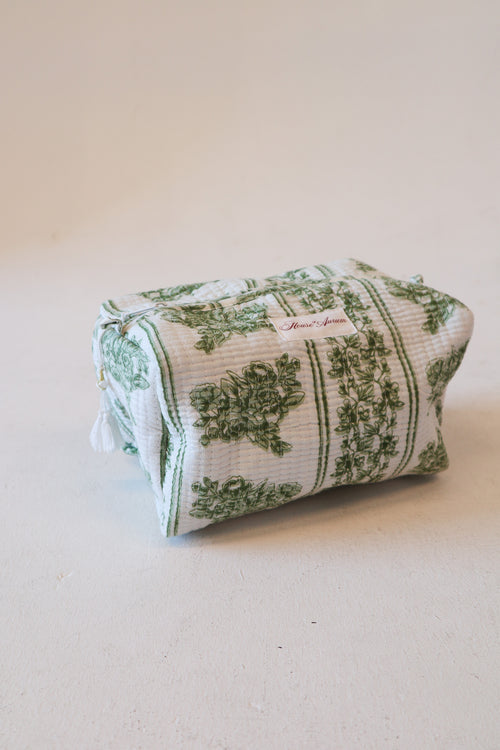 Quilted Cosmetic Case- Garden Floral