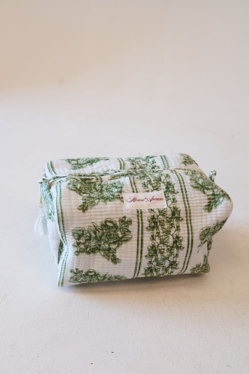 Quilted Cosmetic Case- Garden Floral