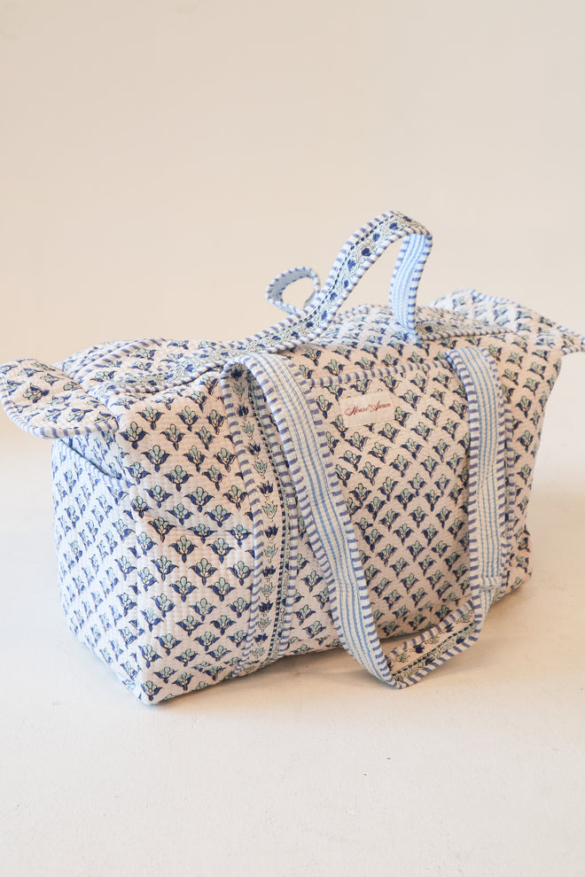 Diamond Quilted Duffle- Ocean Cosmo