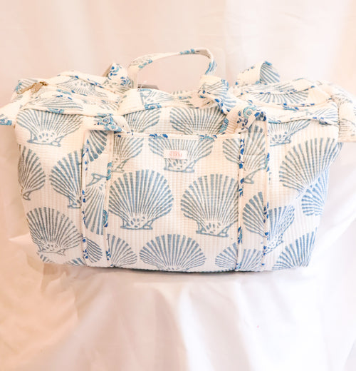 Full Size Quilted Duffle- Blue Shell