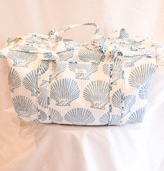 Full Size Quilted Duffle- Blue Shell