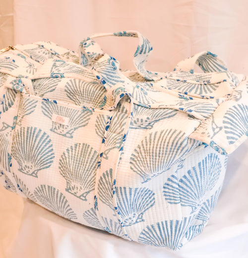 Full Size Quilted Duffle- Blue Shell