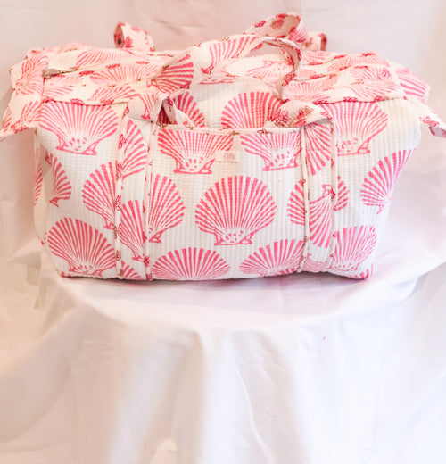 Full Size Quilted Duffle- Pink Shell