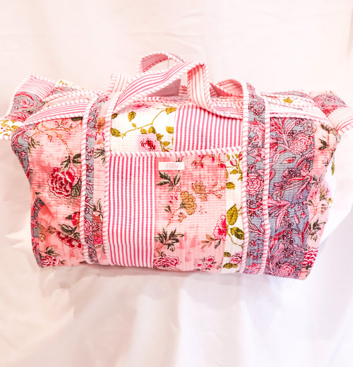 Full Size Quilted Duffle-Pink Patchwork