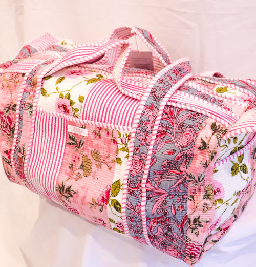 Full Size Quilted Duffle-Pink Patchwork