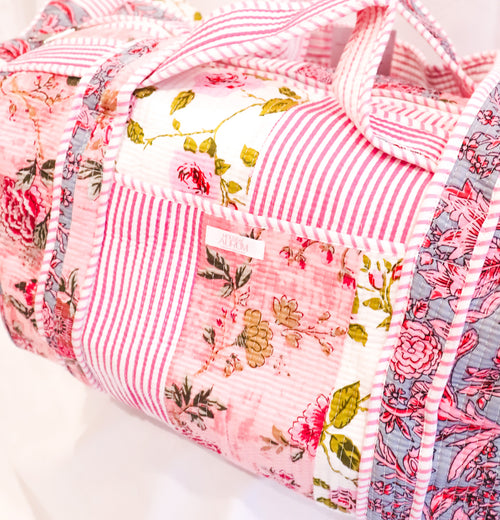 Full Size Quilted Duffle-Pink Patchwork