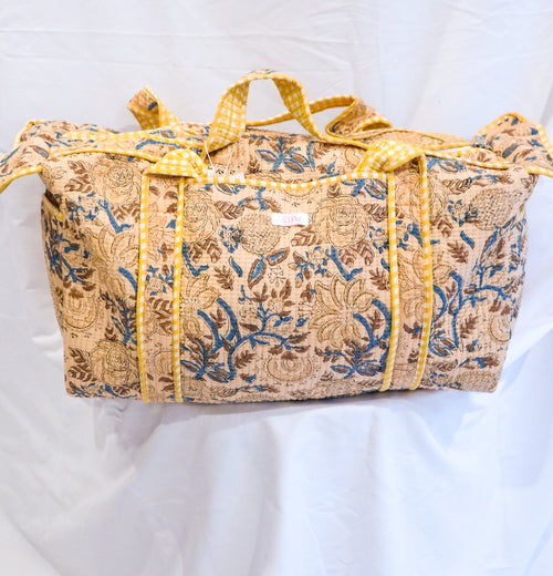 Full Size Quilted Duffle- Yellow Floral