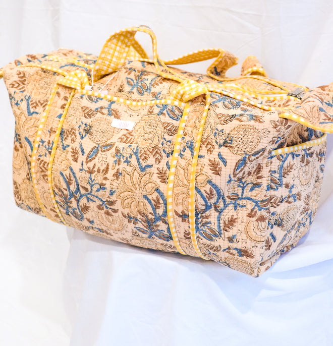 Full Size Quilted Duffle- Yellow Floral