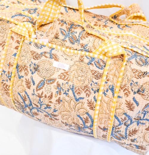 Full Size Quilted Duffle- Yellow Floral