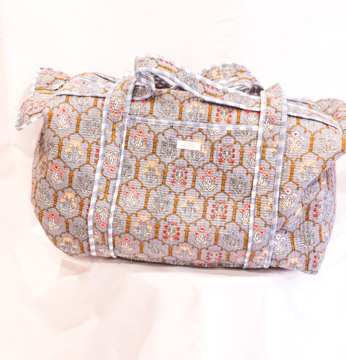 Full Size Quilted Duffle- Sky Blue Mosaic
