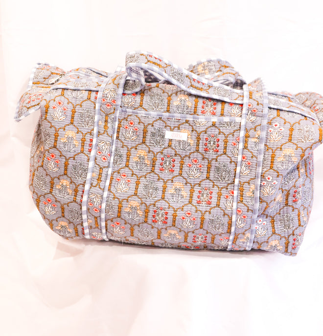 Full Size Quilted Duffle- Sky Blue Mosaic