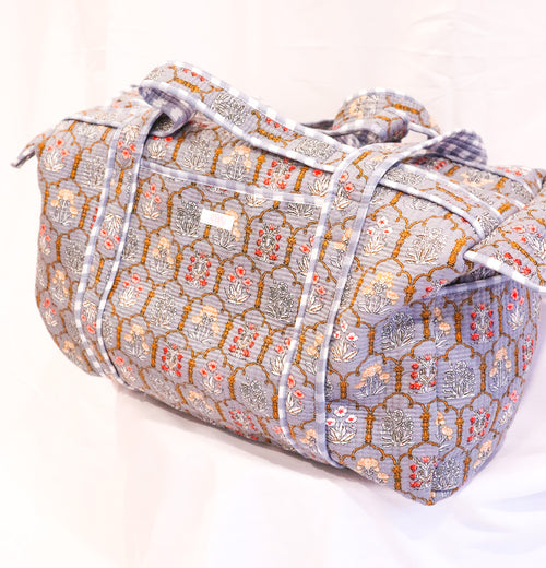 Full Size Quilted Duffle- Sky Blue Mosaic
