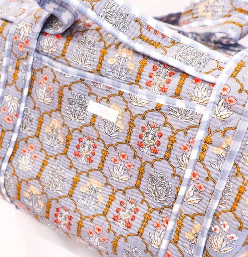 Full Size Quilted Duffle- Sky Blue Mosaic