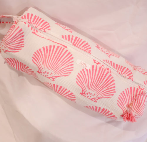 Quilted Hair-tool Bag- Pink Shell
