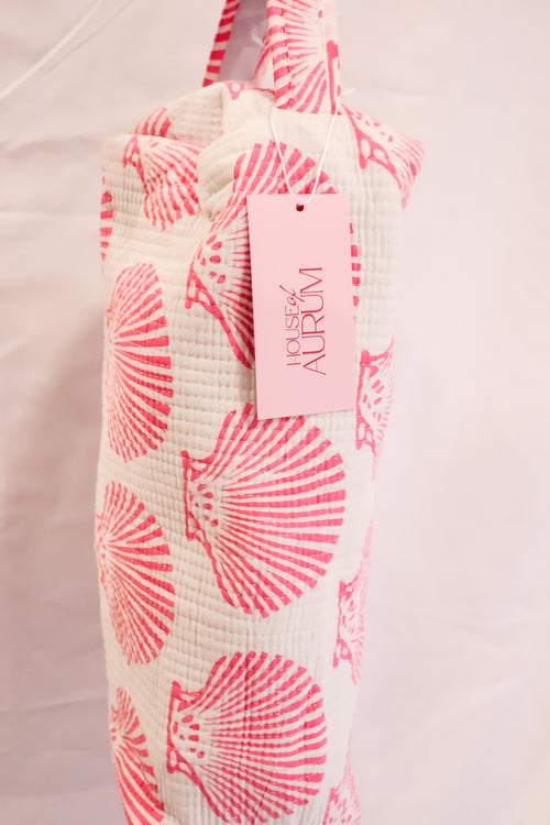 Quilted Hair-tool Bag- Pink Shell